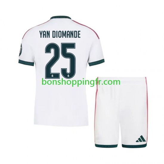 Maillot Domicile Real Madrid Yan Diomande 25 2026-2027 Manches Courtes Jeune Enfant(+shorts)