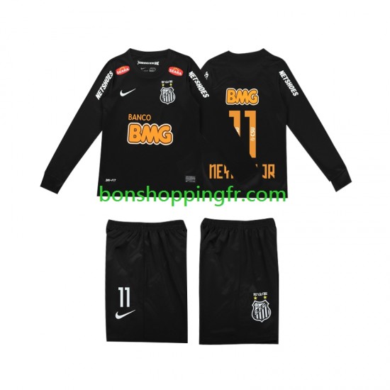 Maillot Rétro Extérieur Santos FC NEYMAR JR 11 Classic 2012 2013 Manches Longues Jeune Enfant(+shorts)