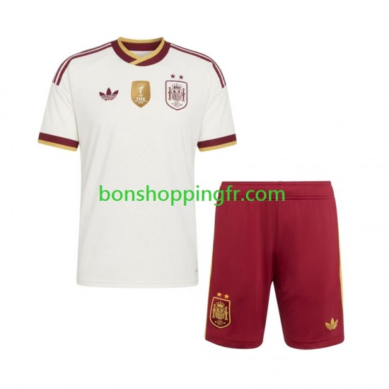 Maillot Extérieur Espagne 2-star 2026-2027 Manches Courtes Jeune Enfant(+shorts)