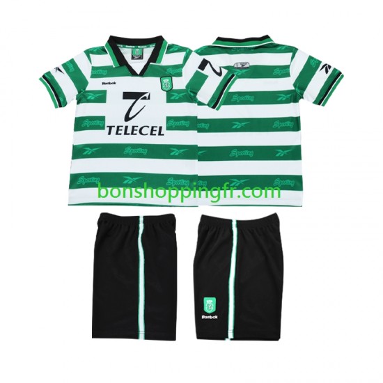 Maillot Rétro Domicile Sporting CP 1999 2000 Manches Courtes Jeune Enfant(+shorts)
