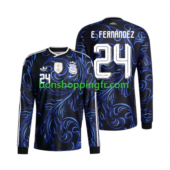 Maillot Extérieur Argentine Enzo Fernandez 24 World Cup 2026 Manches Longues Homme