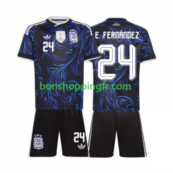 Maillot Extérieur Argentine Enzo Fernandez 24 World Cup 2026 Manches Courtes Jeune Enfant(+shorts)