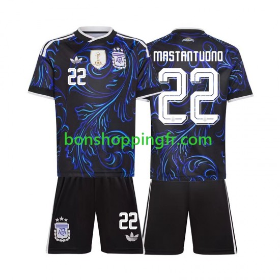 Maillot Extérieur Argentine Franco Mastantuono 22 World Cup 2026 Manches Courtes Jeune Enfant(+shorts)