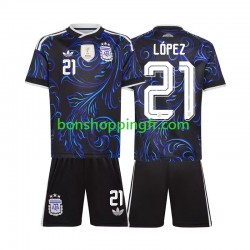 Maillot Extérieur Argentine Jose Manuel Lopez 21 World Cup 2026 Manches Courtes Jeune Enfant(+shorts)