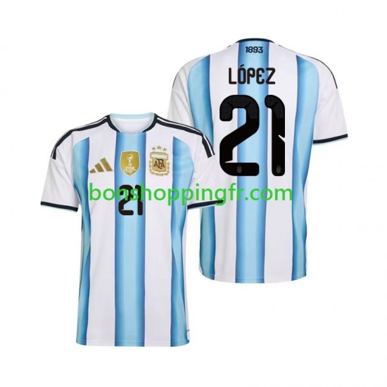 Maillot Domicile Argentine Jose Manuel Lopez 21 World Cup 2026 Manches Courtes Homme
