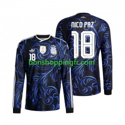 Maillot Extérieur Argentine Nico Paz 18 World Cup 2026 Manches Longues Homme