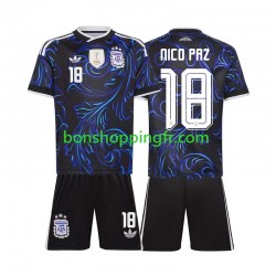 Maillot Extérieur Argentine Nico Paz 18 World Cup 2026 Manches Courtes Jeune Enfant(+shorts)
