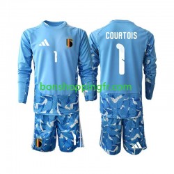 Maillot Domicile Belgique Gardien Thibaut Courtois 1 World Cup 2026 Manches Longues Jeune Enfant(+shorts)