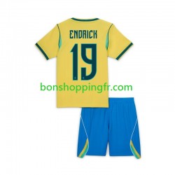 Maillot Domicile Brésil Endrick 19 World Cup 2026 Manches Courtes Jeune Enfant(+shorts)