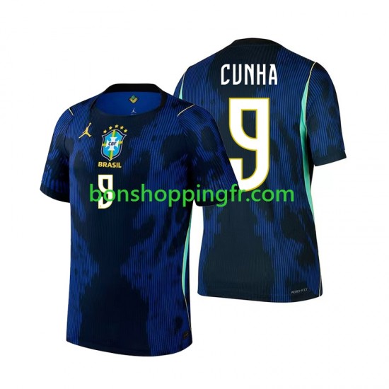 Maillot Extérieur Brésil Matheus Cunha 9 World Cup 2026 Manches Courtes Homme