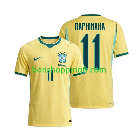 Maillot Domicile Brésil Raphinha 11 World Cup 2026 Manches Courtes Homme