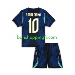 Maillot Extérieur Brésil Ronaldinho 10 World Cup 2026 Manches Courtes Jeune Enfant(+shorts)