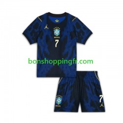 Maillot Extérieur Brésil Vinicius Junior 7 World Cup 2026 Manches Courtes Jeune Enfant(+shorts)