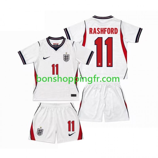 Maillot Domicile Angleterre Marcus Rashford 11 World Cup 2026 Manches Courtes Jeune Enfant(+shorts)