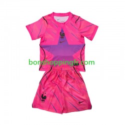 Maillot Extérieur France Gardien World Cup 2026 Manches Courtes Jeune Enfant(+shorts)