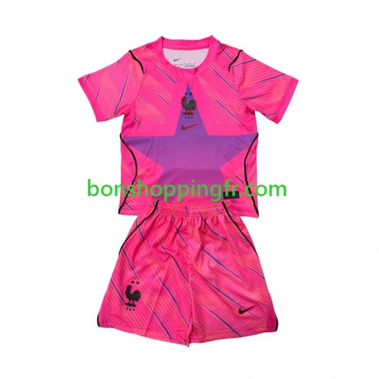 Maillot Extérieur France Gardien World Cup 2026 Manches Courtes Jeune Enfant(+shorts)