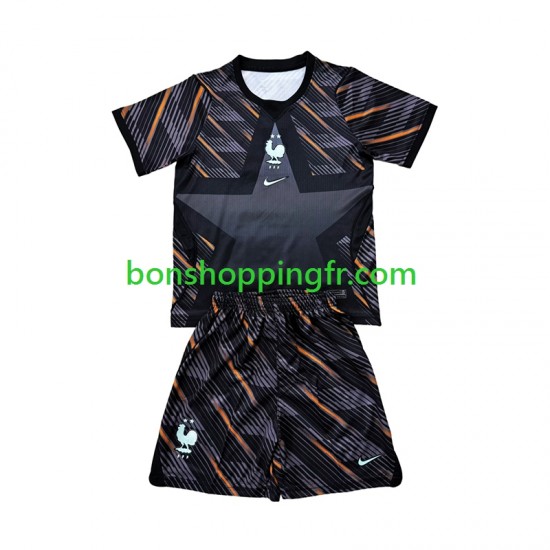 Maillot Domicile France Gardien World Cup 2026 Manches Courtes Jeune Enfant(+shorts)