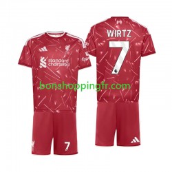 Maillot Domicile Liverpool Florian Wirtz 7 2026-2027 Manches Courtes Jeune Enfant(+shorts)
