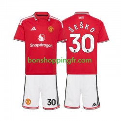 Maillot Domicile Manchester United Benjamin Sesko 30 2026-2027 Manches Courtes Jeune Enfant(+shorts)