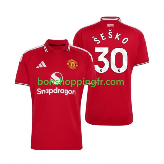 Maillot Domicile Manchester United Benjamin Sesko 30 2026-2027 Manches Courtes Homme