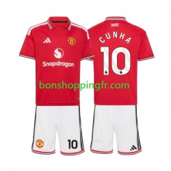 Maillot Domicile Manchester United Matheus Cunha 10 2026-2027 Manches Courtes Jeune Enfant(+shorts)