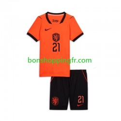 Maillot Extérieur Pays-Bas Frenkie de Jong 21 World Cup 2026 Manches Courtes Jeune Enfant(+shorts)