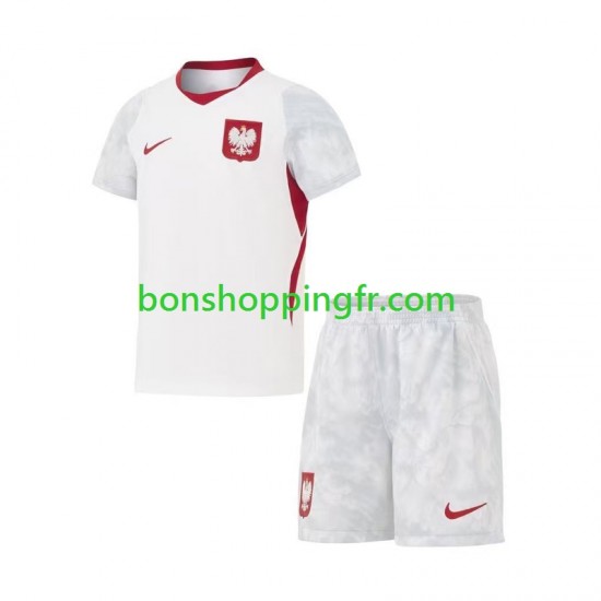 Maillot Domicile Pologne World Cup 2026 Manches Courtes Jeune Enfant(+shorts)