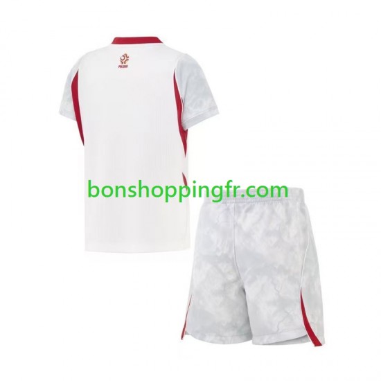 Maillot Domicile Pologne World Cup 2026 Manches Courtes Jeune Enfant(+shorts)