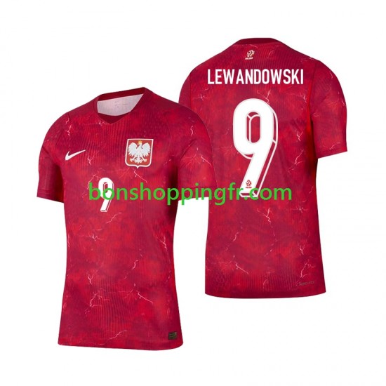 Maillot Extérieur Pologne Robert Lewandowski 9 2026 Manches Courtes Homme