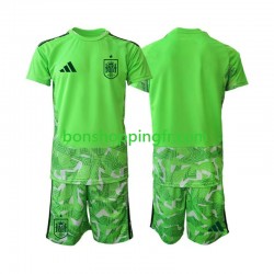 Maillot Espagne Gardien 6th Green color World Cup 2026 Manches Courtes Jeune Enfant(+shorts)
