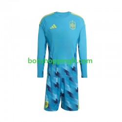Maillot Domicile Espagne Gardien World Cup 2026 Manches Longues Jeune Enfant(+shorts)