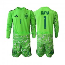 Maillot Espagne Gardien David Raya 1 6th Green color World Cup 2026 Manches Longues Jeune Enfant(+shorts)