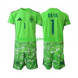 Maillot Espagne Gardien David Raya 1 6th Green color World Cup 2026 Manches Courtes Jeune Enfant(+shorts)