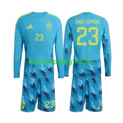 Maillot Domicile Espagne Gardien Unai Simon 23 World Cup 2026 Manches Longues Jeune Enfant(+shorts)