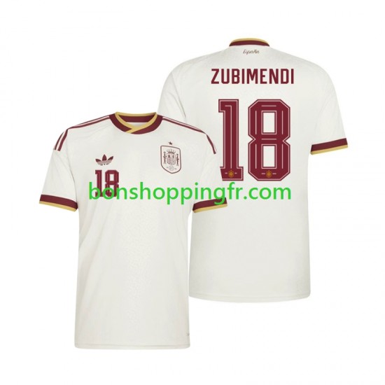 Maillot Extérieur Espagne Martin Zubimendi 18 World Cup 2026 Manches Courtes Homme