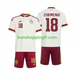 Maillot Extérieur Espagne Martin Zubimendi 18 World Cup 2026 Manches Courtes Jeune Enfant(+shorts)
