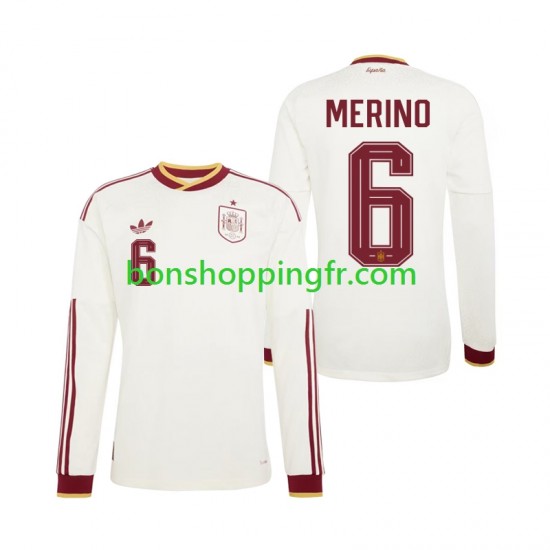 Maillot Extérieur Espagne Mikel Merino 6 World Cup 2026 Manches Longues Homme