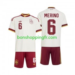 Maillot Extérieur Espagne Mikel Merino 6 World Cup 2026 Manches Courtes Jeune Enfant(+shorts)