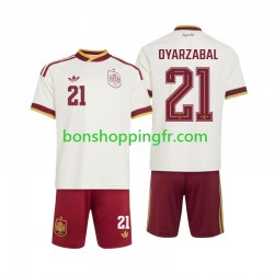 Maillot Extérieur Espagne Mikel Oyarzabal 21 World Cup 2026 Manches Courtes Jeune Enfant(+shorts)