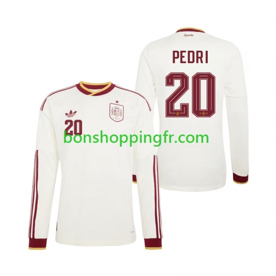Maillot Extérieur Espagne Pedri 20 World Cup 2026 Manches Longues Homme