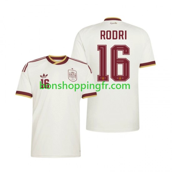 Maillot Extérieur Espagne Rodri 16 World Cup 2026 Manches Courtes Homme