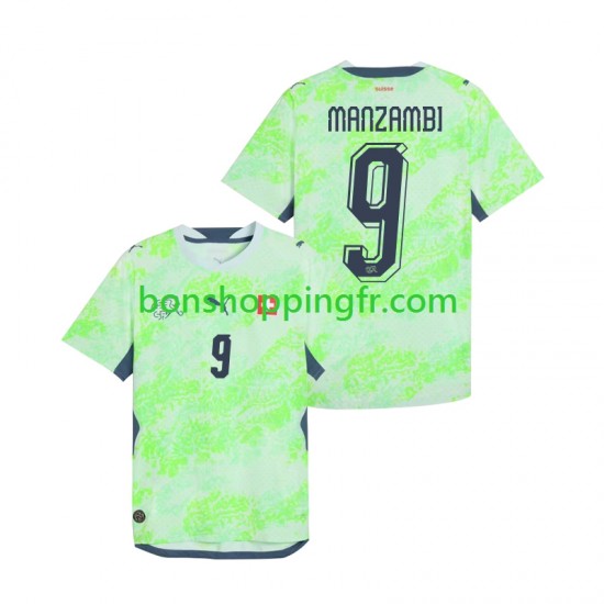 Maillot Extérieur Suisse Johan Manzambi 9 World Cup 2026 Manches Courtes Homme