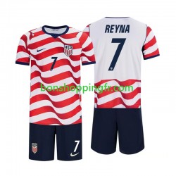 Maillot Domicile États-Unis Giovanni Reyna 7 World Cup 2026 Manches Courtes Jeune Enfant(+shorts)