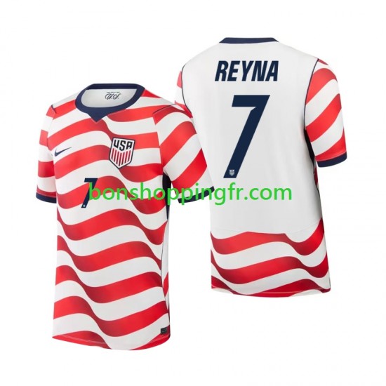 Maillot Domicile États-Unis Giovanni Reyna 7 World Cup 2026 Manches Courtes Homme