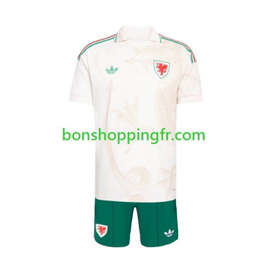 Maillot Extérieur Pays de Galles World Cup 2026 Manches Courtes Jeune Enfant(+shorts)