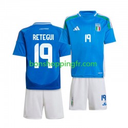 Maillot Domicile Italie Mateo Retegui 19 2024 Manches Courtes Jeune Enfant(+shorts)