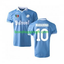 Maillot Rétro Domicile Naples MARADONA 10 1986 Manches Courtes Homme