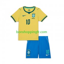 Maillot Domicile Brésil Vinicius Junior 10 World Cup 2026 Manches Courtes Jeune Enfant(+shorts)