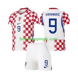 Maillot Domicile Croatie Andrej Kramaric 9 World Cup 2026 Manches Courtes Jeune Enfant(+shorts)