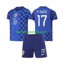 Maillot Extérieur Croatie Petar Sucic 17 World Cup 2026 Manches Courtes Jeune Enfant(+shorts)